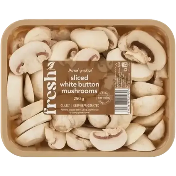 Sliced White Button Mushrooms 250g