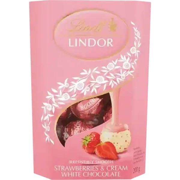 Lindt Strawberries & Cream White Chocolate Box 200g