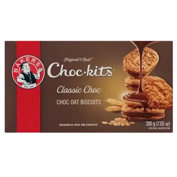 Bakers Choc-kits Classic Chocolate Oat Biscuits 200g