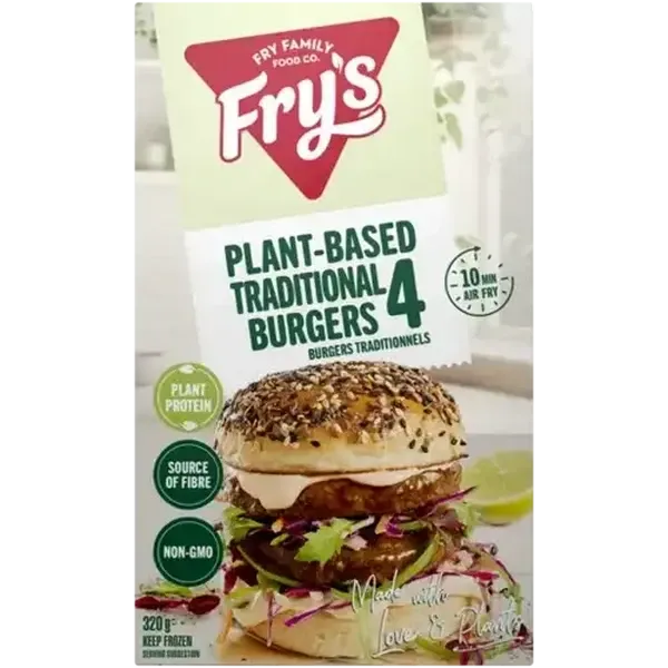 Fry's Frozen Plant-Based Traditional Burgers 320g