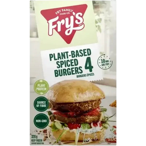 Fry's Frozen Plant-Based Spiced Burgers 320g
