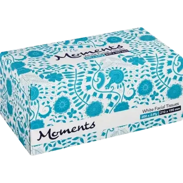 Moments 2 Ply Facial Tissues 200 Pack