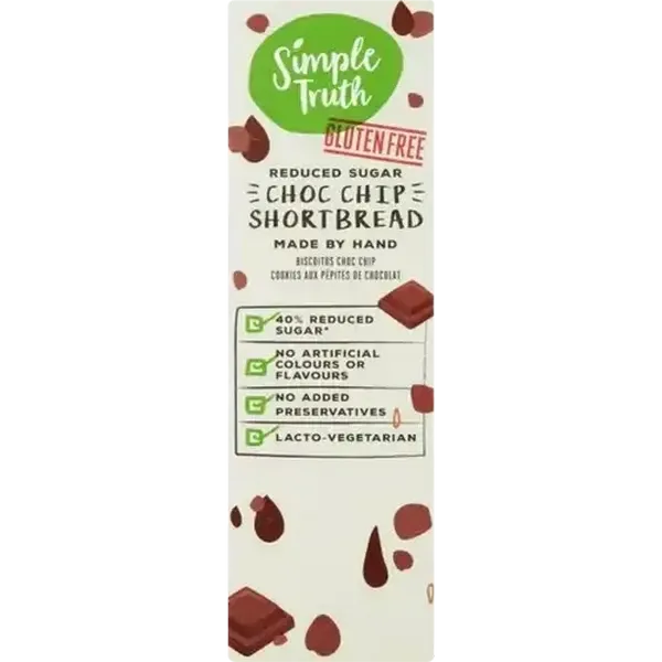 Simple Truth Gluten Free Choc Chip Shortbread 125g