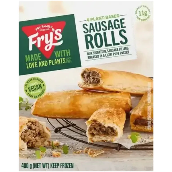 Fry's Frozen Plant-Based Sausage Rolls 400g