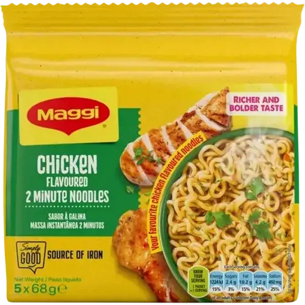 Maggi Chicken Flavoured 2 Minute Noodles 5 x 68g