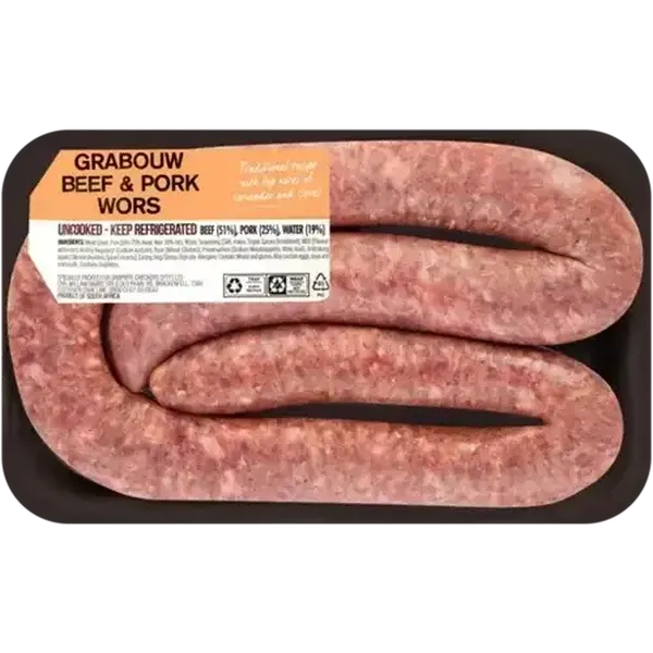 Butchery Grabouw Beef & Pork Thick Wors Per KG