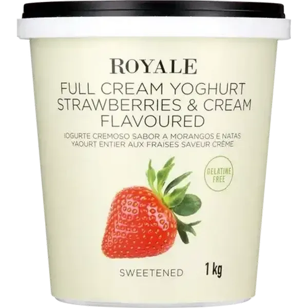 Royale Strawberries & Cream Full Cream Yoghurt 1kg