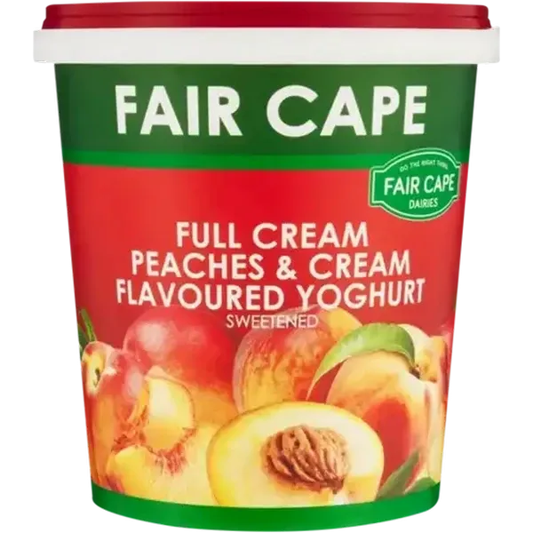 Fair Cape Dairies Peaches & Cream Flavoured Full Cream Yoghurt 1kg