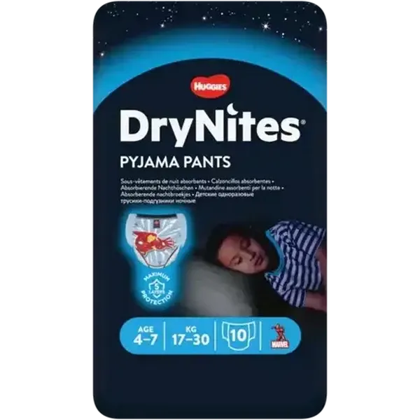 DryNites Boys 4-7 Years Pyjama Pants 10 Pack