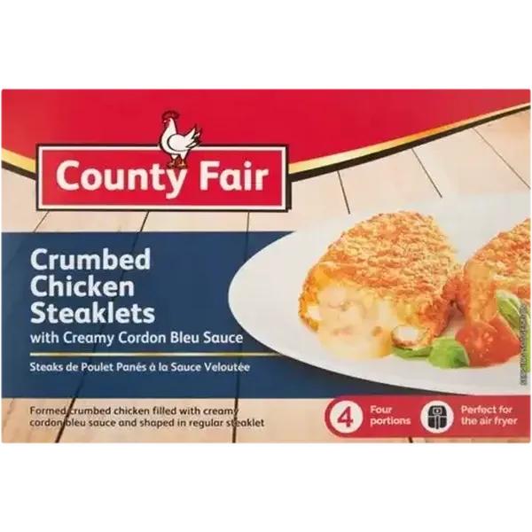 County Fair Frozen Chicken Steaklet With Cordon Bleu Sauce 400g