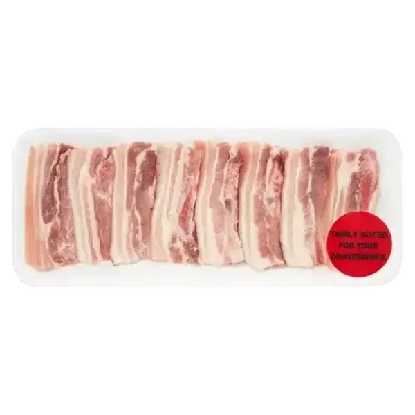 Thinly Sliced Pork Rashers Per kg
