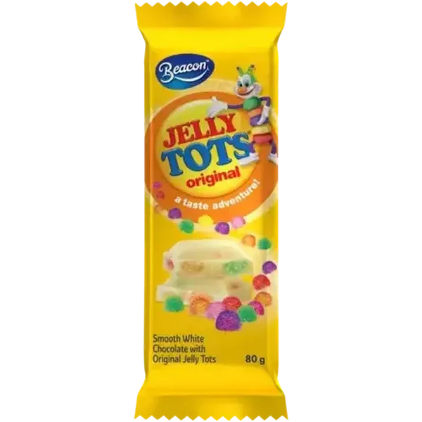 Jelly Tots Flavoured White Chocolate Slab 80g