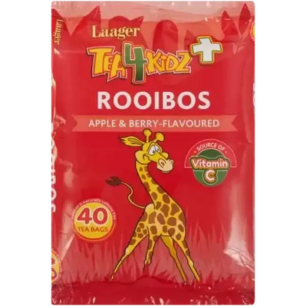 Laager Tea4kids+ Apple & Berry Flavoured Rooibos Tea Bags 40 Pack