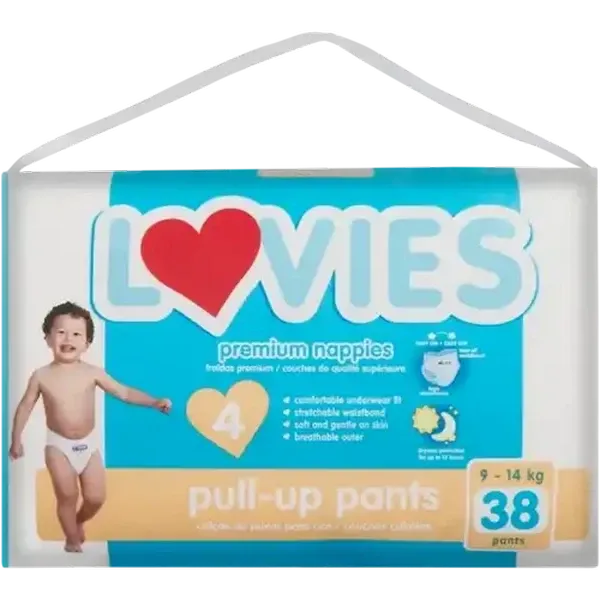 Lovies Premium Size 4 Pull-Up Pants 38 Pack