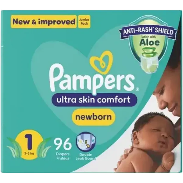 Pampers Size 1 2-5kg Newborn Disposable Nappies 96 Pack