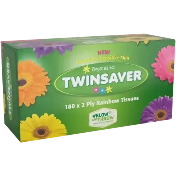 Twinsaver Rainbow Facial Tissues 180 Pack