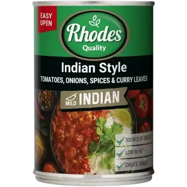 Rhodes Quality Mild Indian Style Tomatoes 410g