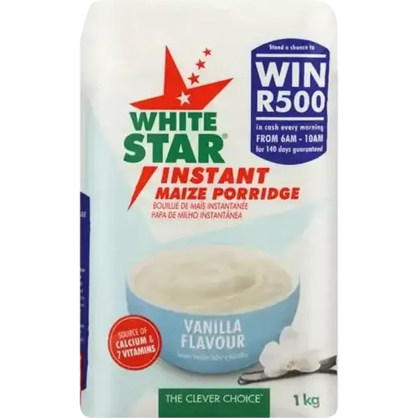 White Star Vanilla Flavoured Instant Maize Porridge 1kg