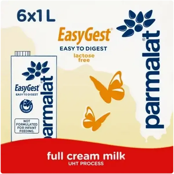 Parmalat EasyGest UHT Lactose Free Full Cream Milk Cartons 6 x 1L