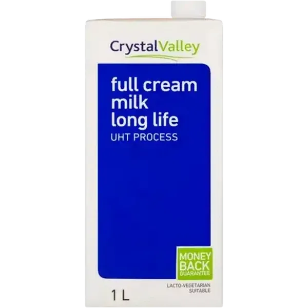 Crystal Valley Full Cream Long Life Milk 1L