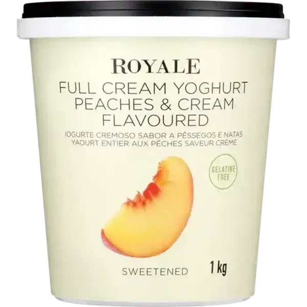 Royale Peaches & Cream Full Cream Yoghurt 1kg