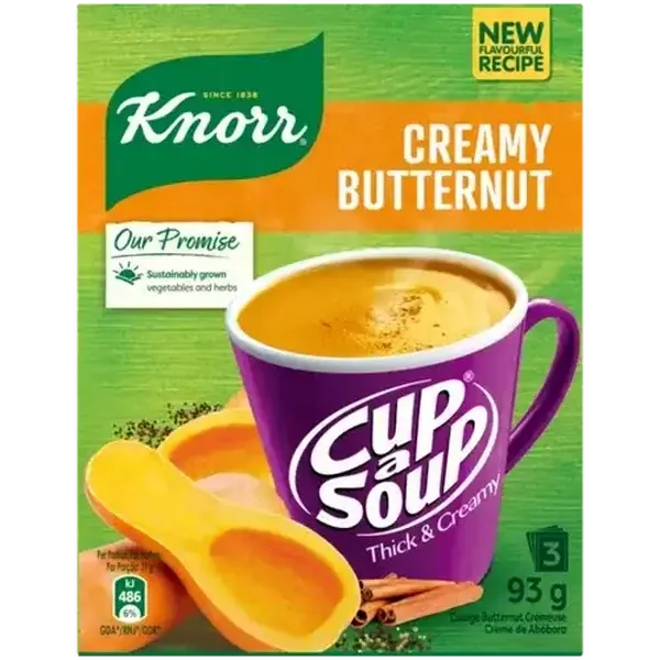 Knorr Cup-a-Soup Thick & Creamy Butternut Instant Soup 3 x 31g