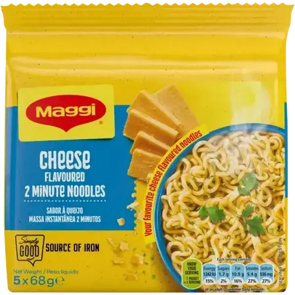 Maggi Cheese Flavoured 2-Minute Noodles 5 x 68g