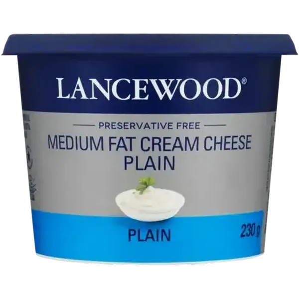LANCEWOOD Plain Medium Fat Cream Cheese 230g