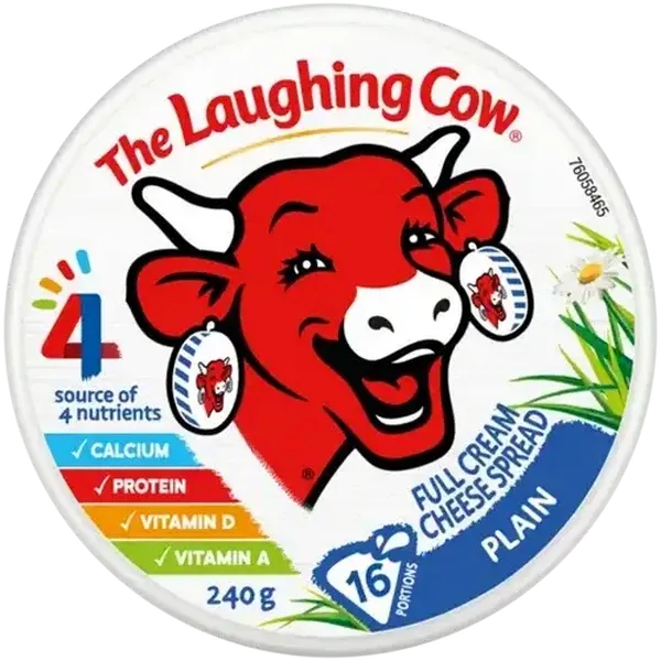 The Laughing Cow Plain Full Fat Cheese Spread Wedges 16 Pack