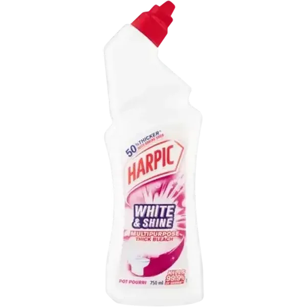 Harpic White & Shine Pot Pourri Multipurpose Thick Bleach with Baking Soda 750ml