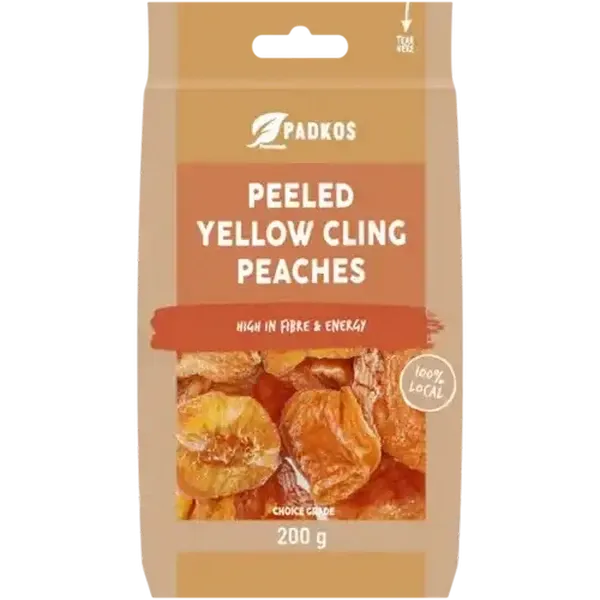 Padkos Dried Peeled Yellow Cling Peaches 200g