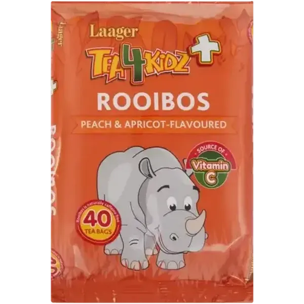 Laager Tea4kids+ Peach & Apricot Flavoured Rooibos Tea Bags 40 Pack