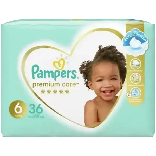 Pampers Premium Care Size 6 13+kg Diapers 36 Pack