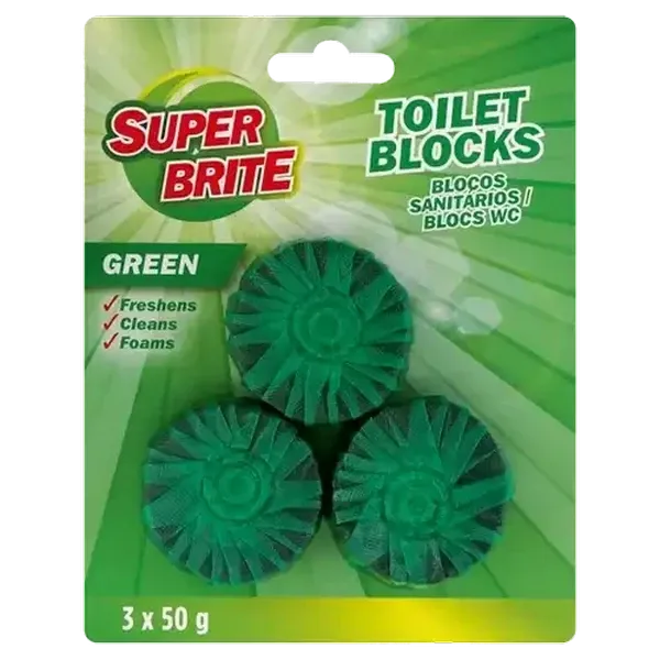 Super Brite Green Toilet Block 3 x 50g