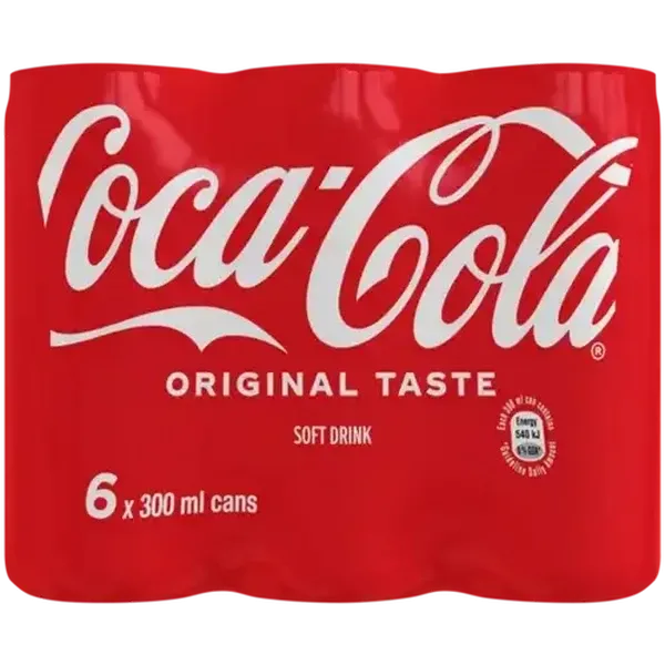 Coca-Cola Original Taste Soft Drink 6 x 300ml