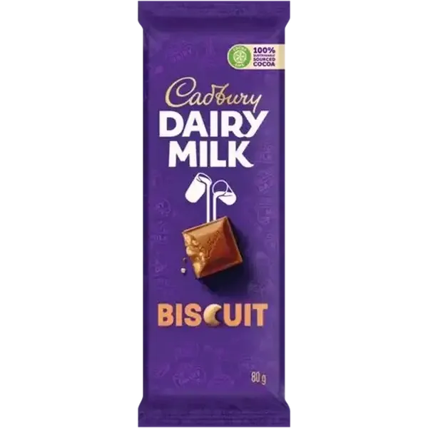 Cadbury Dairy Milk Biscuit Chocolate Slab 80g