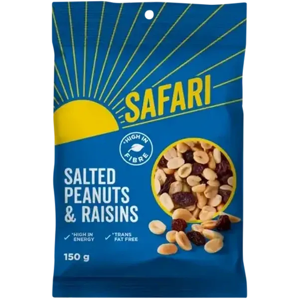 SAFARI Salted Peanuts & Raisins 150g
