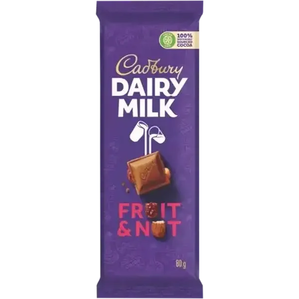 Cadbury Dairy Milk Fruit & Nut Chocolate Slab 80g