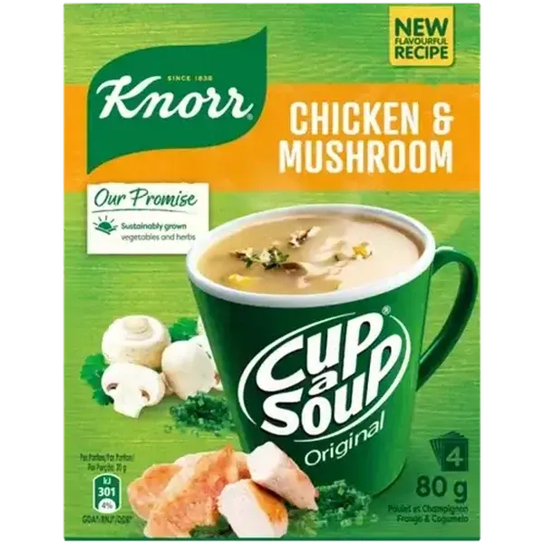Knorr Cup-a-Soup Chicken & Mushroom Instant Soup 4 x 20g