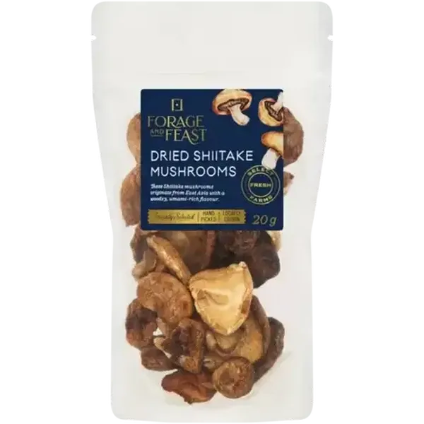Forage And Feast Dried Shiitake Mushrooms 20g