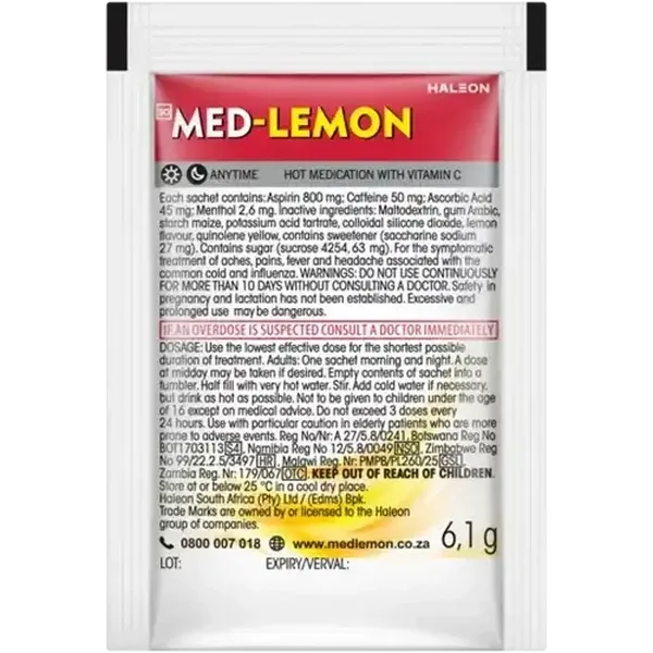Med-Lemon Original Flavour Hot Medication 6.1g