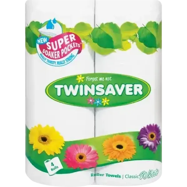 Twinsaver White Roller Towels 4 Pack