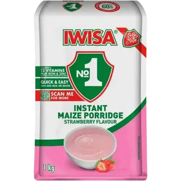 Iwisa No.1 Strawberry Flavoured Instant Breakfast Porridge 1kg