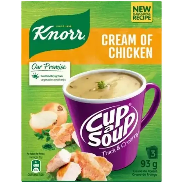 Knorr Cup-a-Soup Thick & Creamy Cream Of Chicken Instant Soup 3 x 31g