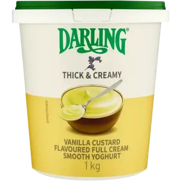 Darling Thick & Creamy Vanilla Custard Flavoured Full Cream Smooth Yoghurt 1kg