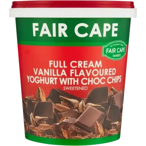 Fair Cape Dairies Vanilla Flavoured with Choc Chip Full Cream Yoghurt 1kg