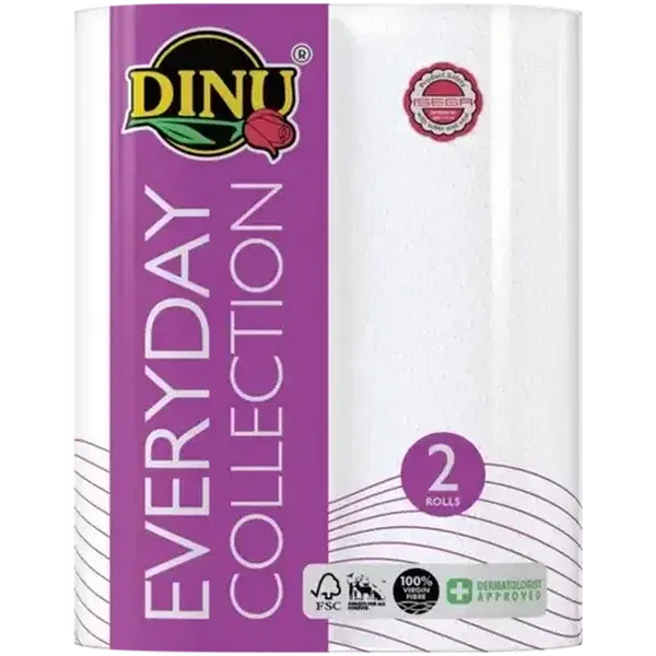 Dinu Everyday Collection White 2-Ply Household Towels Rolls 2-Pack