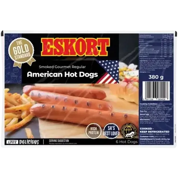 Eskort Smoked Regular Gourmet American Hotdogs 380g