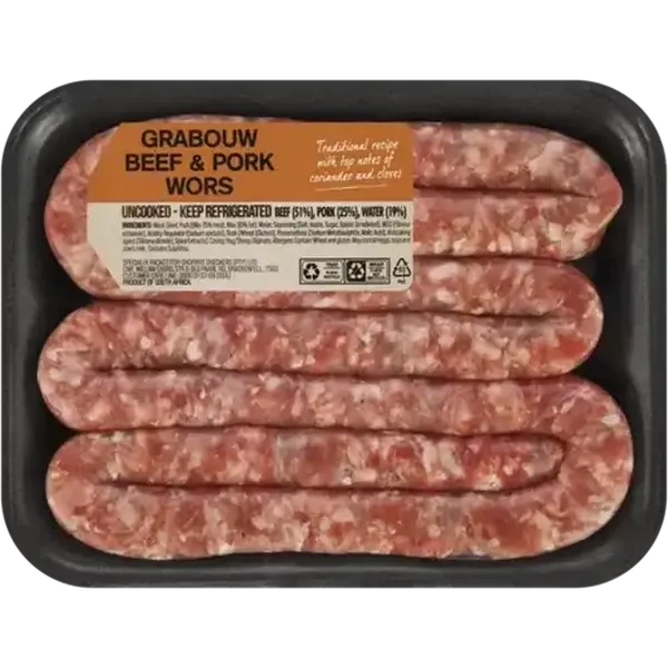 Butchery Grabouw Beef & Pork Wors Per KG