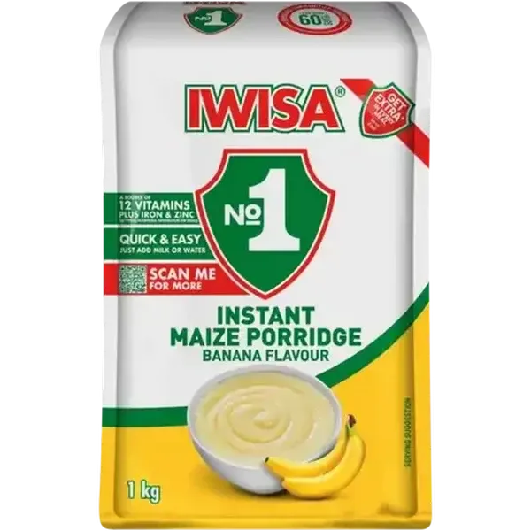 Iwisa No.1 Banana Flavoured Instant Breakfast Porridge 1kg